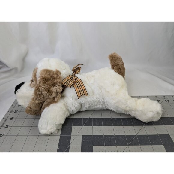 Walmart White Brown Dog Plush Laying 15 Inch Stuffed Animal Toy - Picture 9 of 9